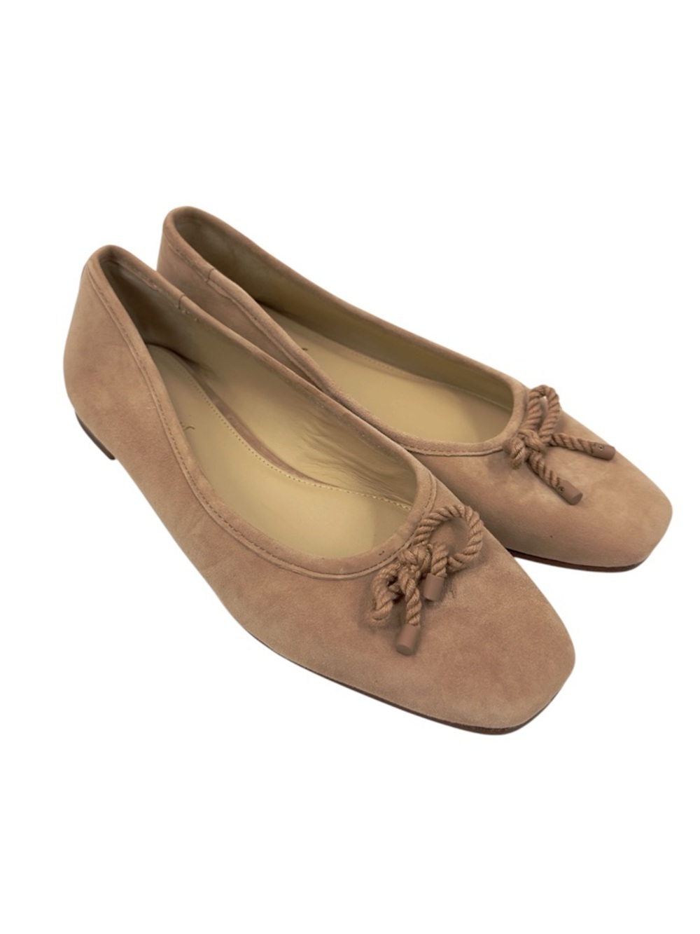 J McLaughlin Boewe Suede Ballet Flats Womens Size 7.5 Coastal Nautical Bow